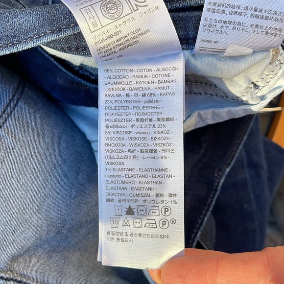 Women’s Levi’s Cropped Blue Jeans Size 16 - Picture 15 of 16